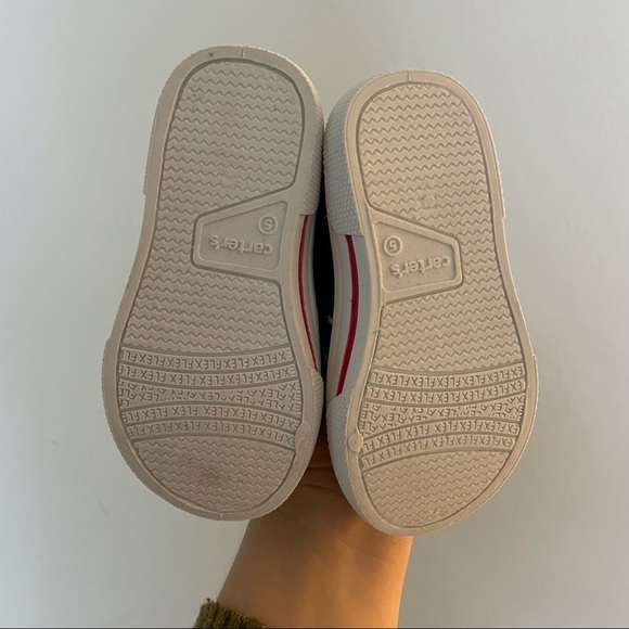 Carter’s size 5 new boys slip on navy with cars cute patterned shoes - Picture 6 of 7